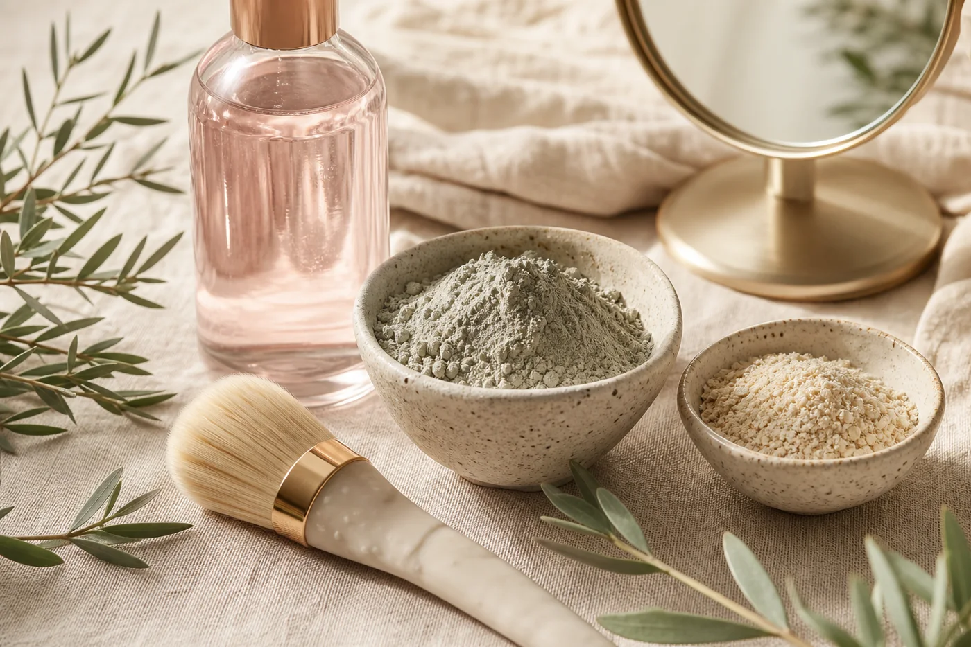 Clay and rose water for a large pores mask guide