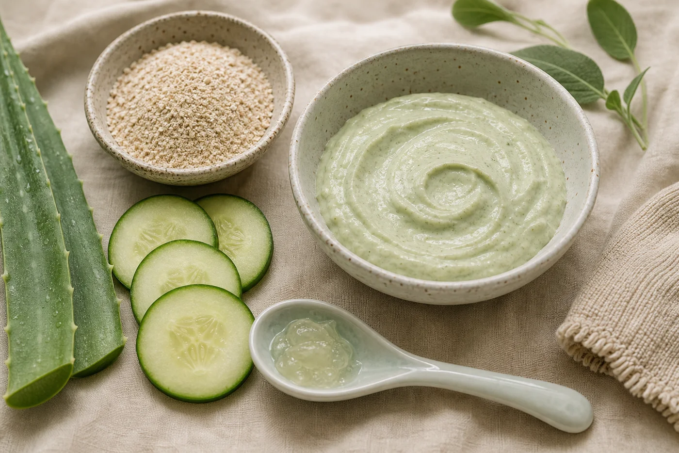 Cucumber aloe and oat comfort face mask