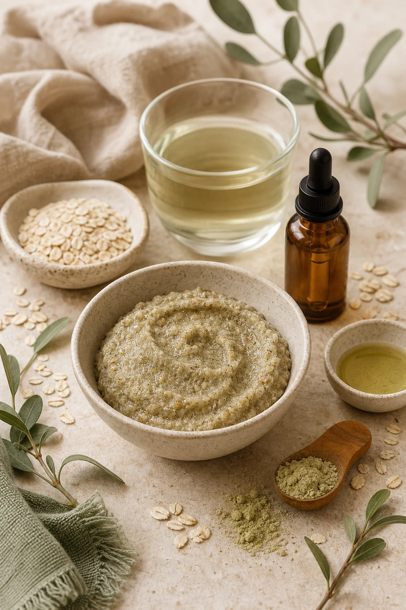 Green tea oat body polish with jojoba oil