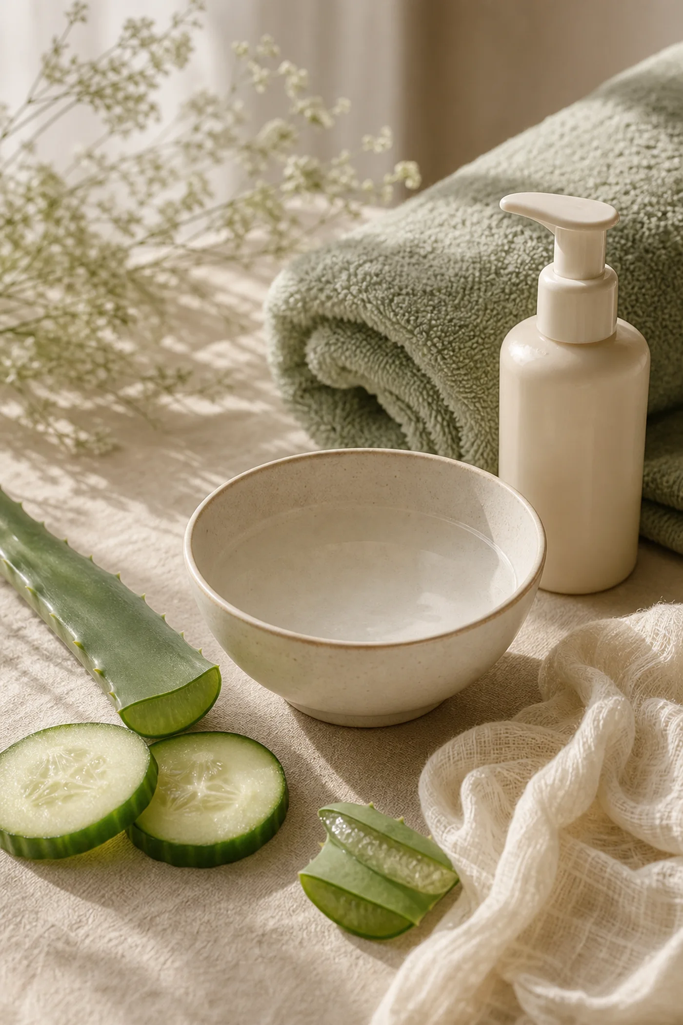 Gentle summer cleansing routine after 40