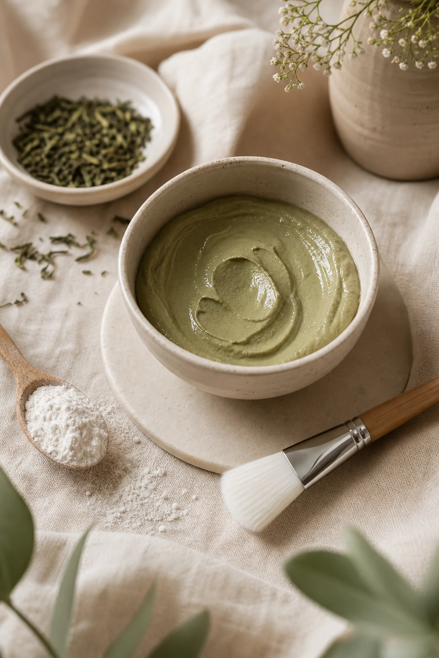 Green Tea Rice Flour Calm Face Mask