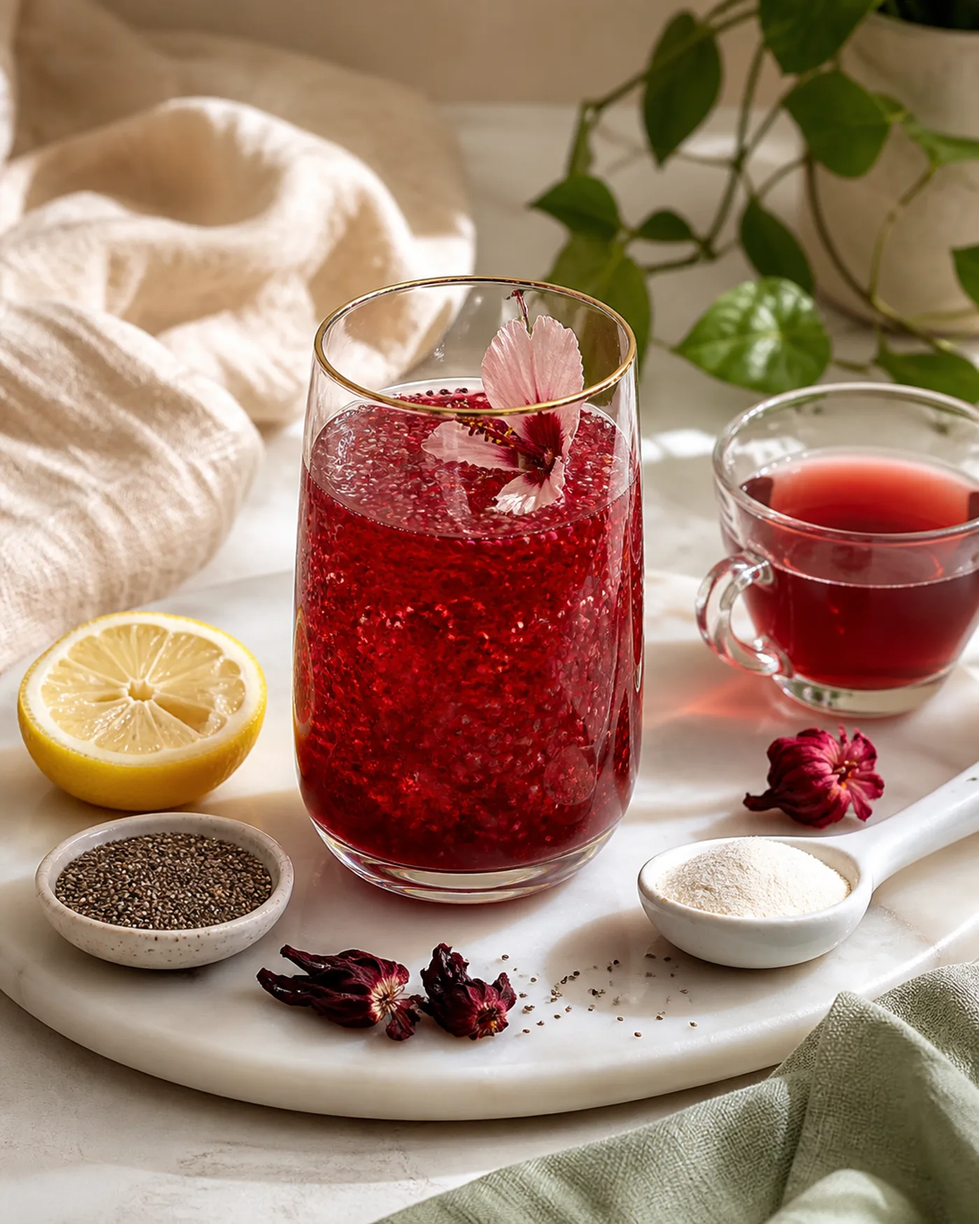 Hibiscus Chia Collagen Fresh-Looking Skin Drink